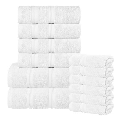 Smart Dry Zero Twist Cotton Medium Weight 12 Piece Assorted Towel Set by 