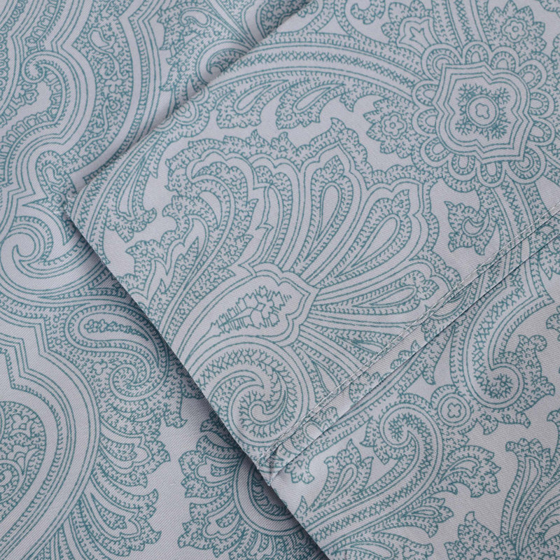 Blue Queen 600 Thread Count Cotton Blend Paisley Sheet Set