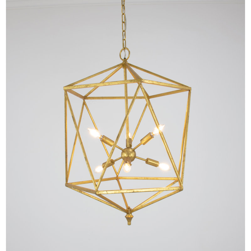 Victor 6 - Light Chandelier, Antiqued Gold