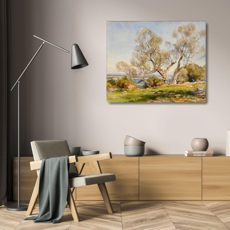 «Olive Trees. Cap D’Antibes» par Jean-Henri Zuber - Art mural sur toile tendue avec châssis, H 24 po x l 17 po