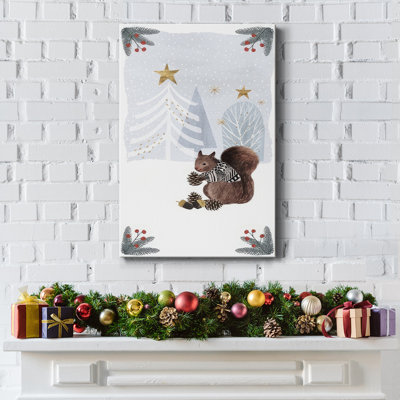 Cozy Christmas Collection B, toile tendue avec châssis de qualité supérieure - prête à être accrochée