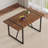 A Minimalist Retro Rectangular Dining Table With A Specially Textured Top And Black Metal Legs.Contemporary Minimalist MDF Dark Wood Textured Tabletop.Able To Give People A Visual Beauty With Rules.-479625778-479625780