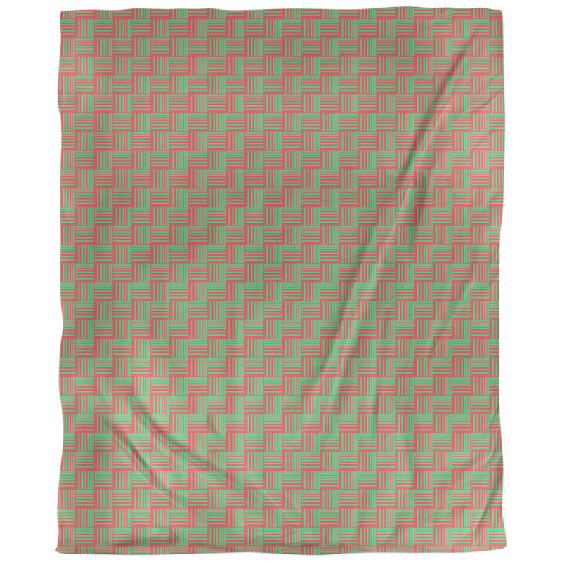 Tissu basketweave à la fête, Rouge / Vert, L 56 po x l 36 po, Coton peigné de base