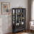 Lighted Curio Display Cabinet With Led Light, Adjustable Shelves And Drawer