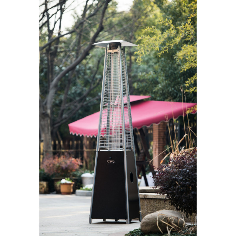 Quartz Glass Tube Patio Heater 40000Btu, Visible Flame Effect, Access Door, Wheels For Smooth Mobility, , Approved Feature, Effortless Included, Equipment