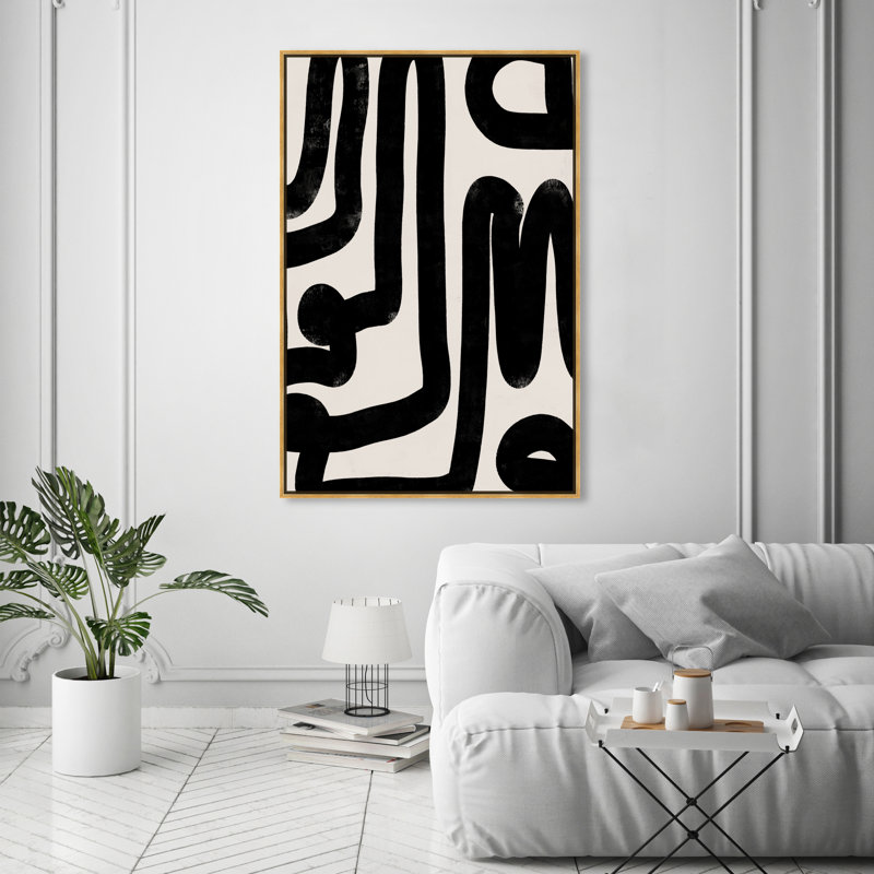 Modern Bold Brush Stroke Lines Print, 54" H x 36" W, Wrapped Canvas