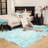 Kevn Light Blue Shag Faux Sheepskin Fur Washable Area Rug-527222713