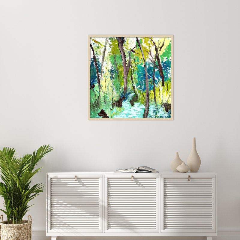 «Turquoise Forest» par Ikhlaas, impression sur bois encadrée, H 33 po x l 33 po