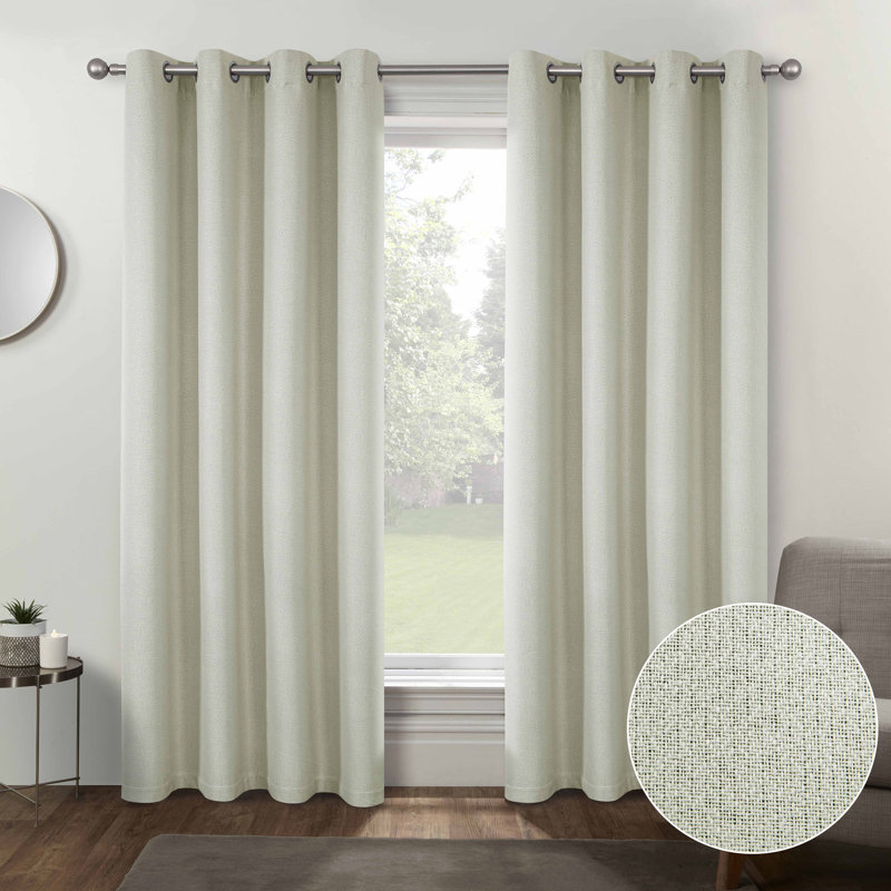 Scarlat Linen Blackout Curtain Pair, Cream, 137cm Width x 325cm 