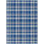 Tapis extérieur lavable antidérapant à motif écossais bleu marine et ivoire 10 pi x 14 pi-122845765