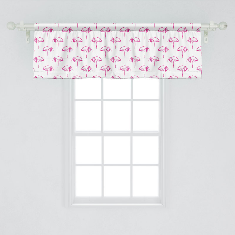 Cantonnière Ambesonne Flamingo rose et blanc