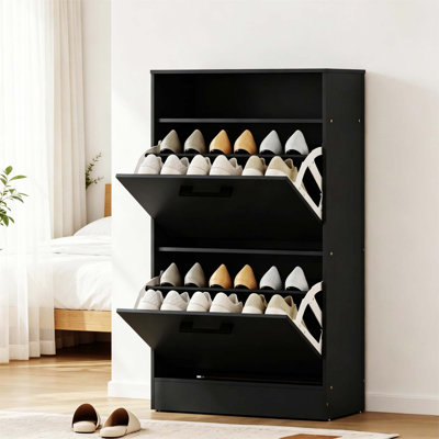 Meuble de rangement d'entrée élégant avec organisateur de chaussures haute capacité et séparateurs ajustables