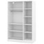 Armoire moderne à 3 portes avec tablettes élégantes, blanc - Caractéristiques luxueuses du rangement extérieur de la chambre à coucher, attrait amélioré