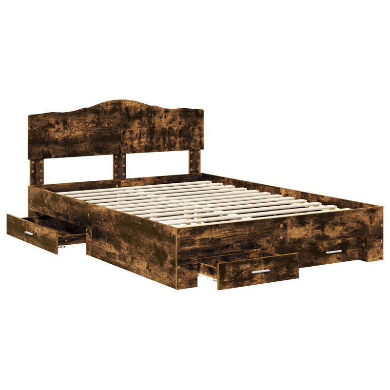 Bed, European Double (140 x 200 cm), Smoked Oak