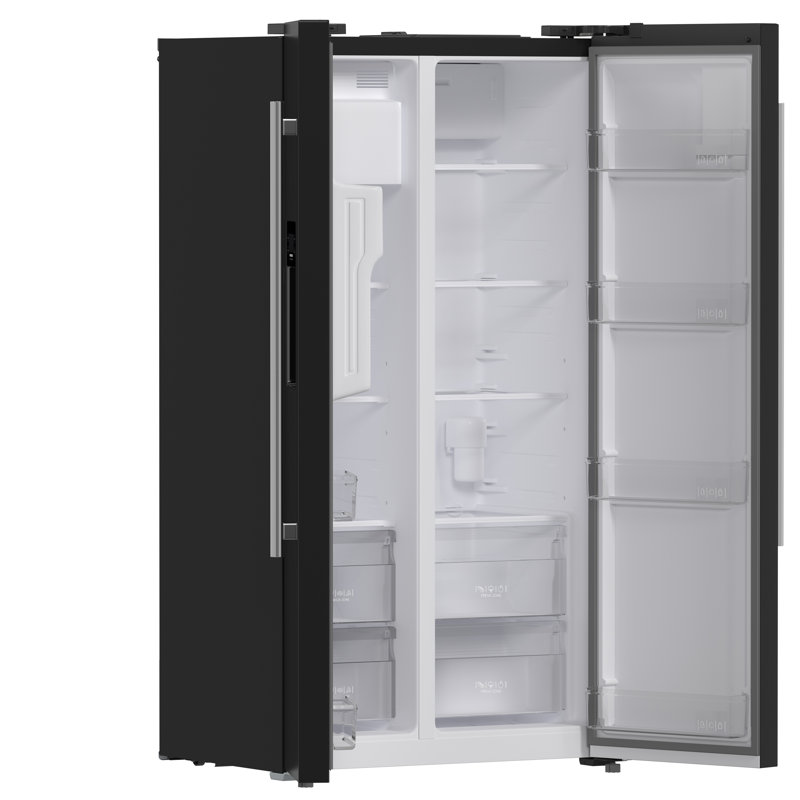 Forno Salerno 36-inch Side-by-Side 20 cu.ft Refrigerator with External Ice & Water Dispenser, Black