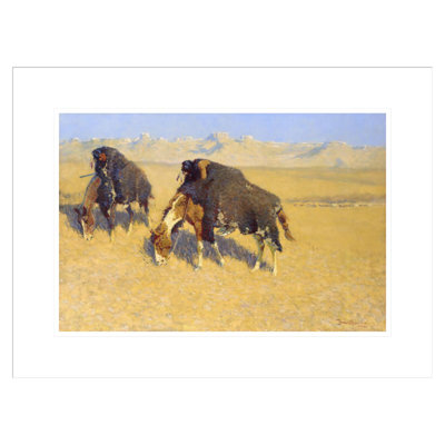 Indians Simulating Buffalo by Frederic Remington -Framed Giclee Print