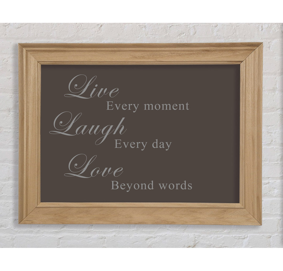 Love Quote Live Laugh Love Chocolate - Single Picture Frame Kunstdrucke auf Papier