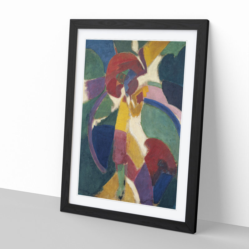 Woman with a Parasol by Robert Delaunay - Picture Frame Painting, Black Framed, 65cm H x 48cm W x 2cm D