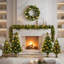6-Piece Christmas Tree Set with 4 Trees and 1 Pre-Lit Wreath and Garland