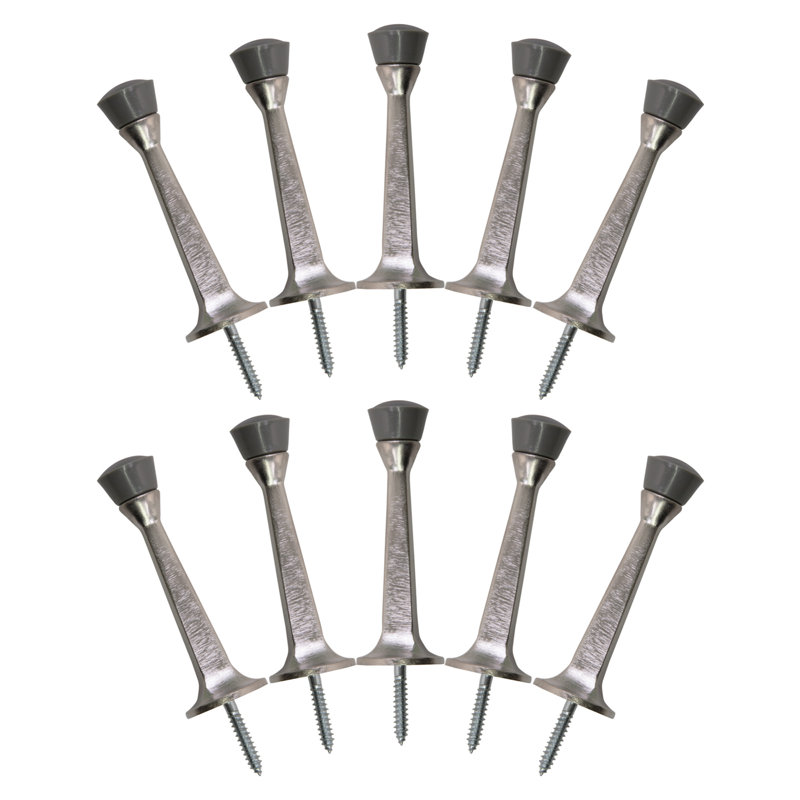 Butoir de porte en acier, Nickel satiné, 10