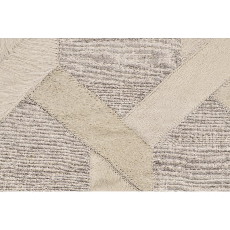 Tapis géométrique ivoire / argent Grossi, Rectangle 5 pi x 8 pi