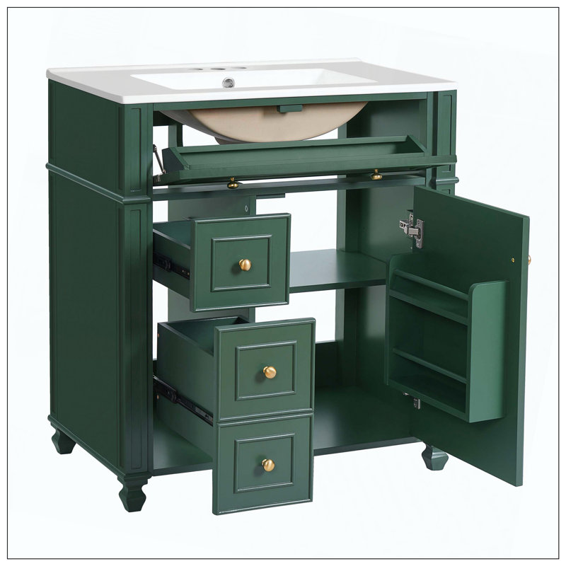 Organisateur de meuble-lavabo en céramique, Green