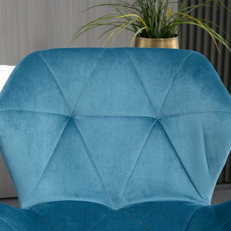 Chetopa Swivel Upholstered Adjustable Height Counter Stool with Metal Frame, Blue