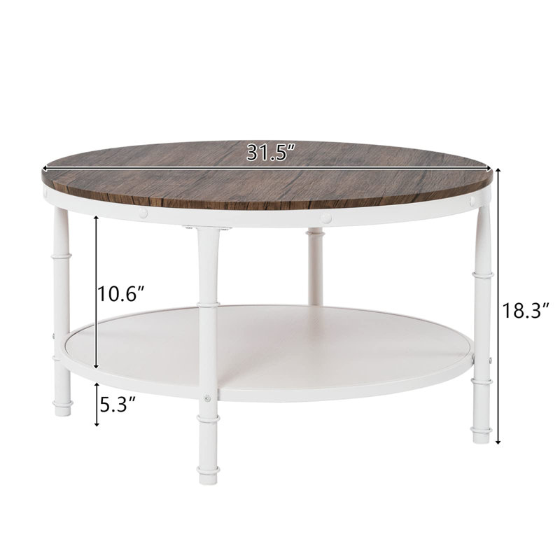 Table basse 31,5 "Farmhouse, Noyer foncé