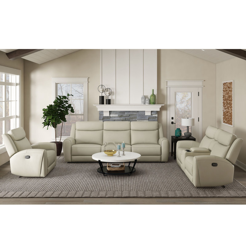 Ensemble de canapé inclinable 3 pièces Burroughs, 3, Beige
