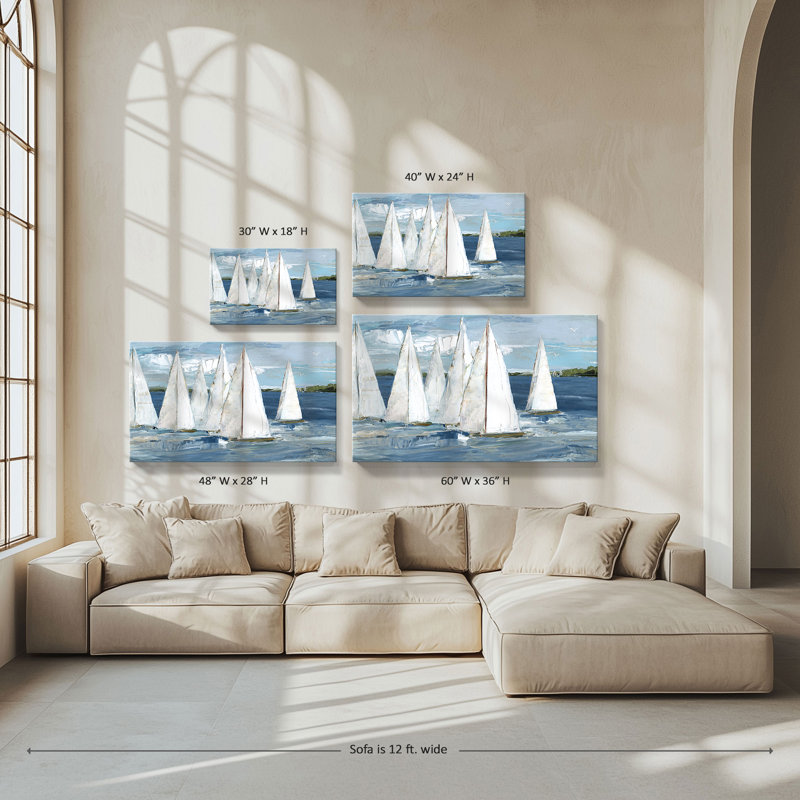 "White Sails" par Sally Swatland, reproduction sur toile