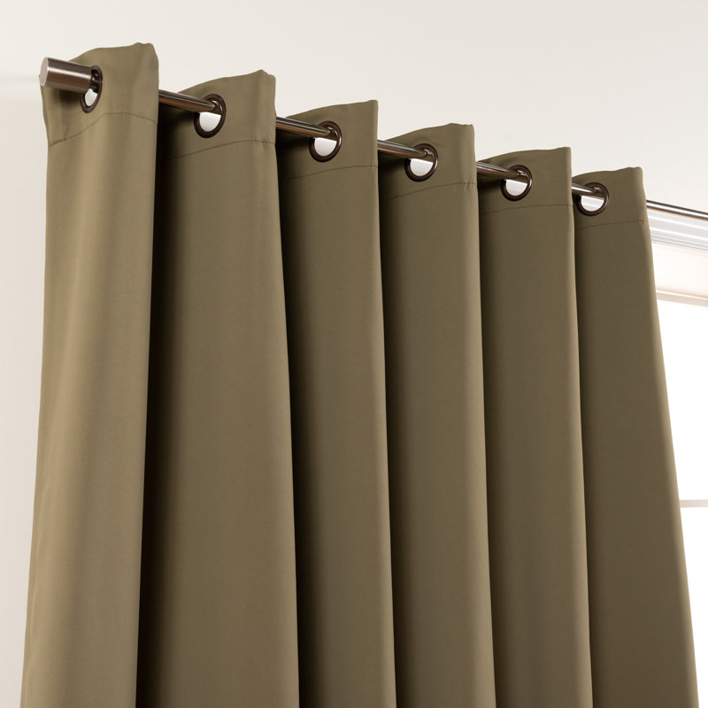 Scarsdale Solid Blackout Thermal Grommet Single Curtain Panel, Olive, 80" W x 108" L