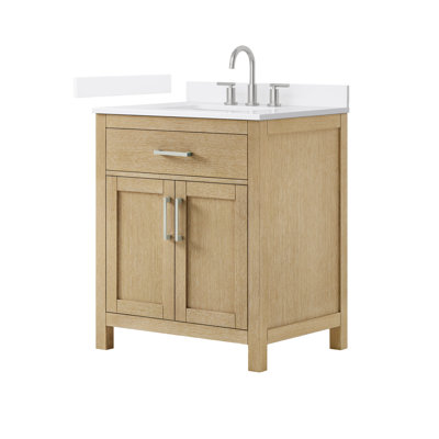 Beckett 30" Freestanding Single Bathroom Vanity with Quartz Top