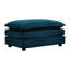 Canapé modulaire en chenille bleu avec 2 places et repose-pieds pour un salon confortable