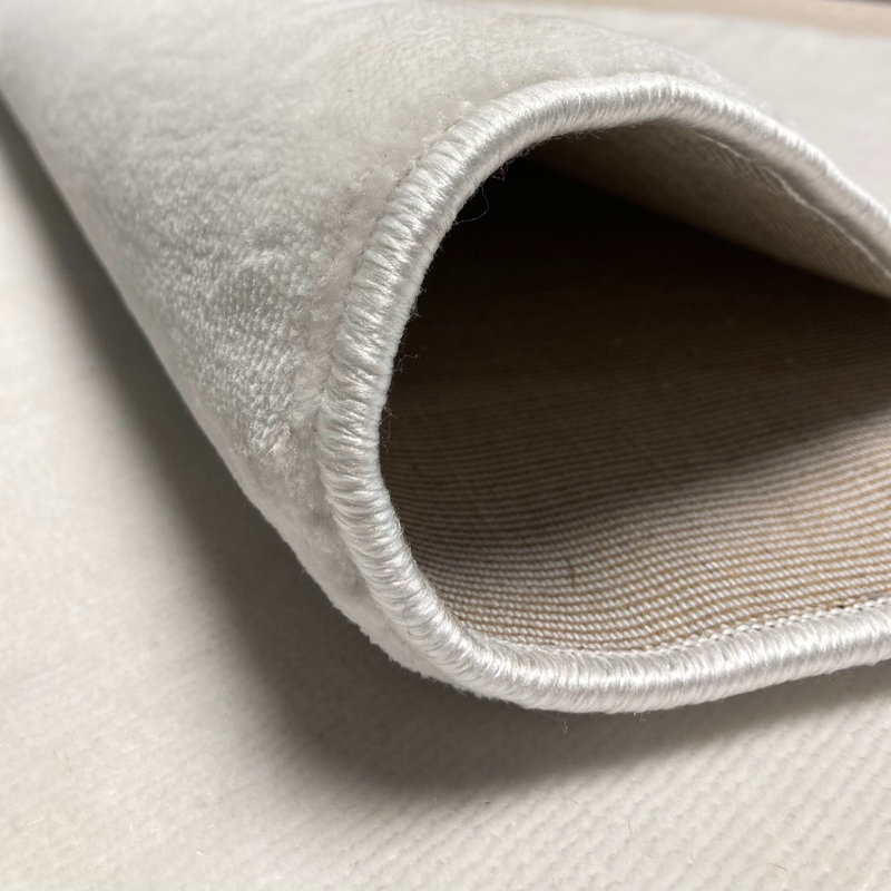 Tapis blanc / mauve / orange, Rectangle 2 pi 7 po x 4 pi 11 po