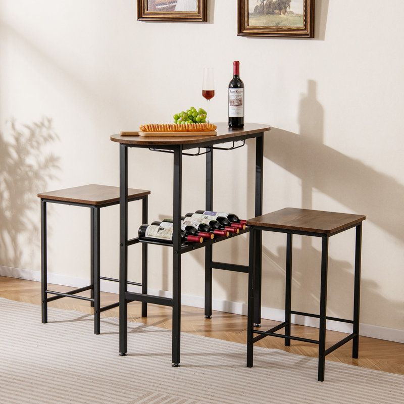 2 - Person Dining Set, Brown/Black