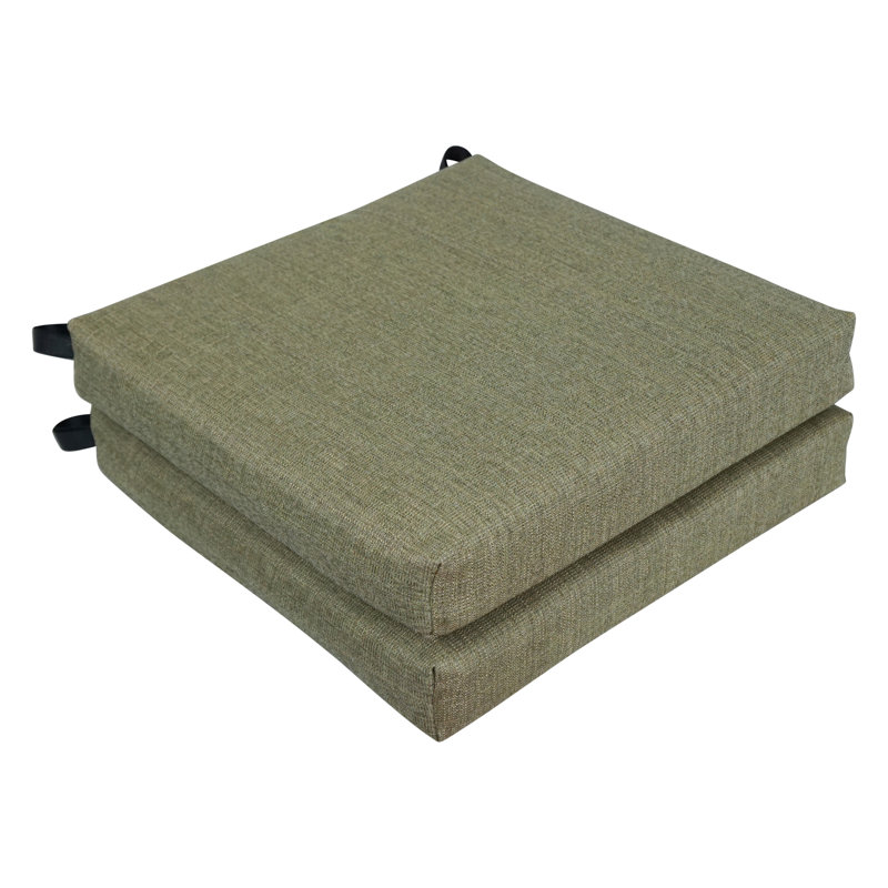 20-Inch By 19-Inch Woven Olefin Outdoor Chair Cushions (Set Of 2), Sage Green