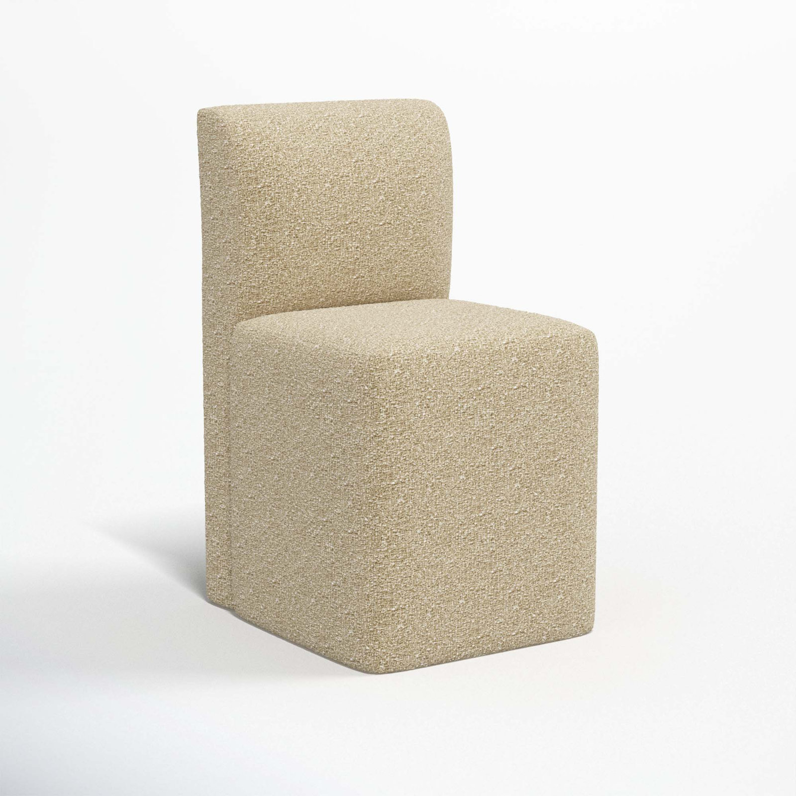 Mendy Linen Parsons Dining Chair, Classic Buff Boucle