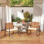 Ensemble de 2 chaises berçantes d'extérieur en bois d'acacia avec accoudoirs et coussin Outsunny-732698066