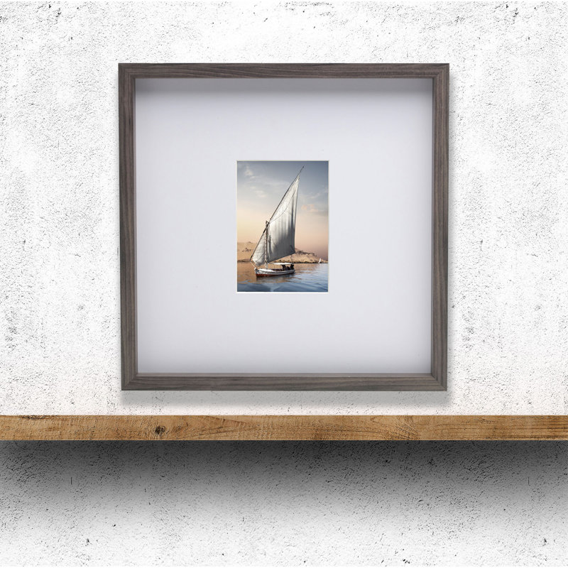 Bold Gallery 5X7-Inch Matted Picture Frame, 16X16-Matted 5X7, Black, Gray