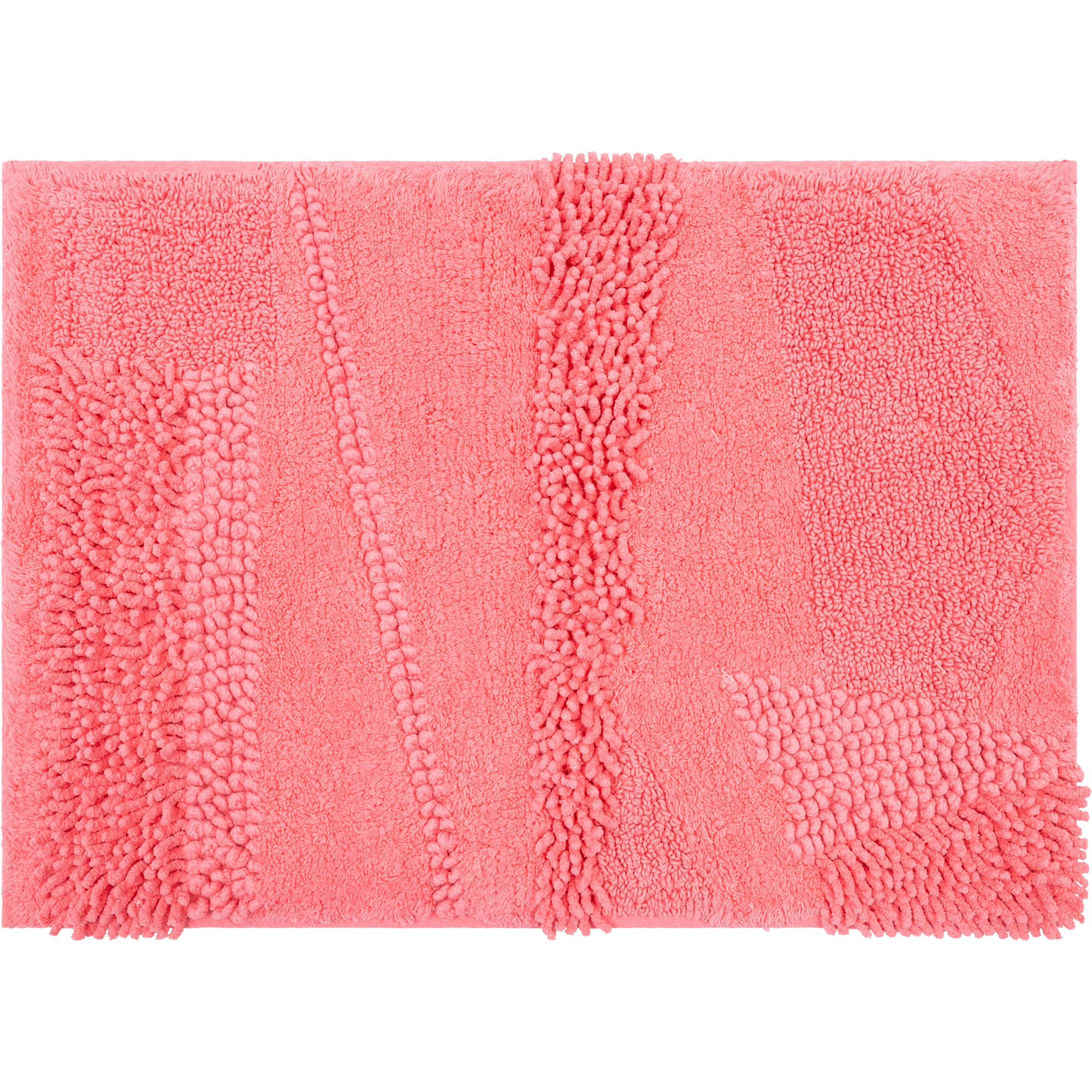 Laverne Solid Cotton Bath Rug, 17" W x 24" L, Fiesta Hot Pink