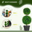 Paquet de 2 arbres topiaires en buis artificiel dans des pots à fleurs, plantes artificielles résistantes aux rayons UV de 23,5 po pour l'intérieur et l'extérieur - Décoration d'intérieur avec base lestée nécessitant peu d'entretien