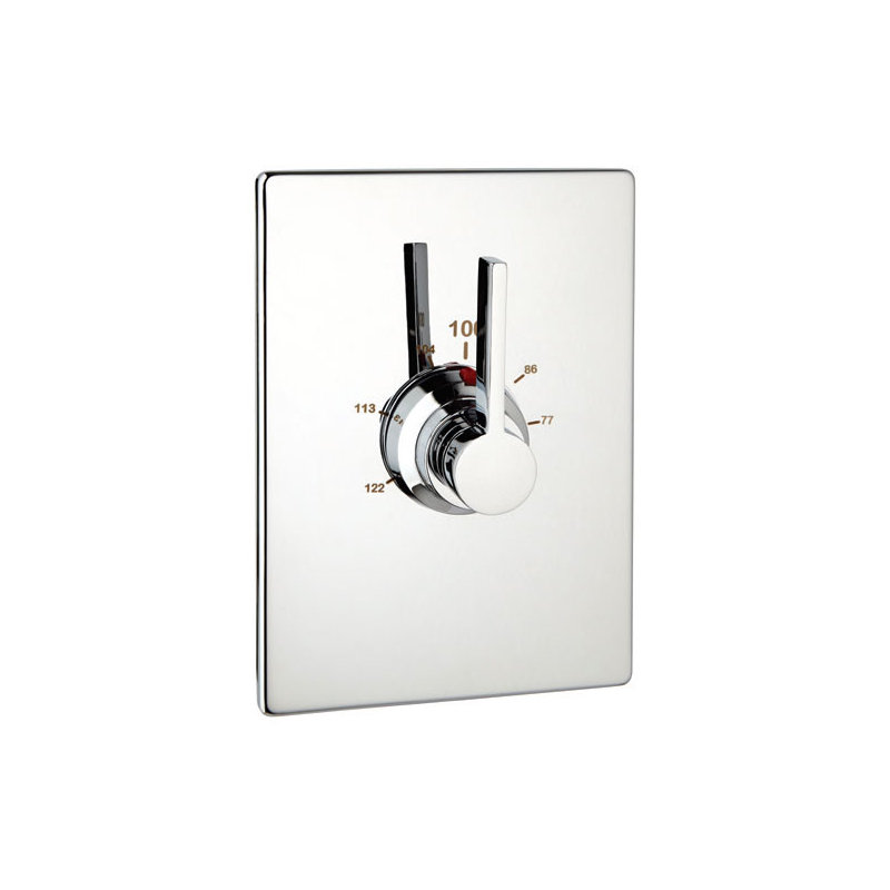 Rectangle Thermostat Complete with Valve, Polished Nickel, 1/2"