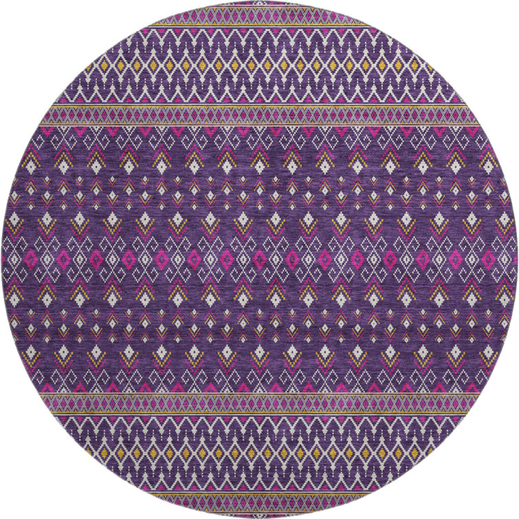 Premium Machine Washable Prisco Purple Rug