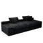 Canapé modulaire en velours côtelé moelleux 2 pièces sans assemblage, noir