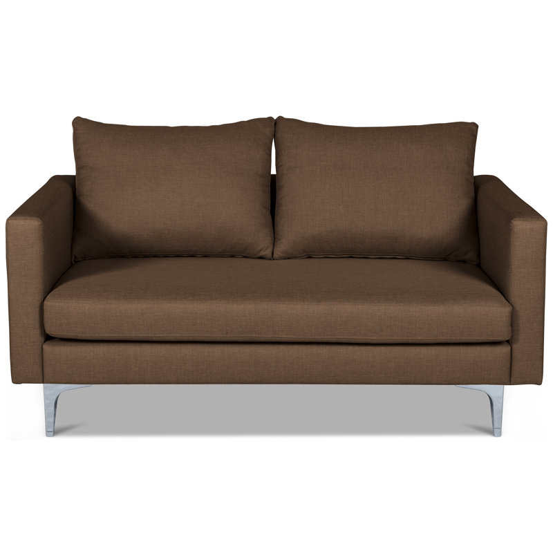 Reber 2 Seater Loveseat, Brown Polyester