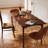 Modern Nut-Brown Rectangular Solid Wood Dining Table-193257973