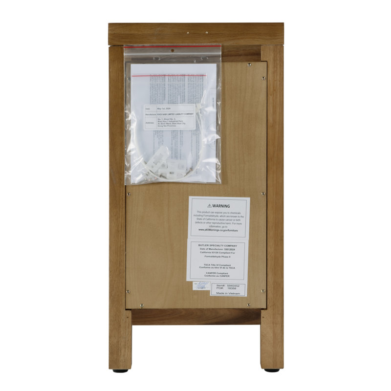 Nora 12 in. W Wood 1 Door End Table with Pull-Out Tray, Natural