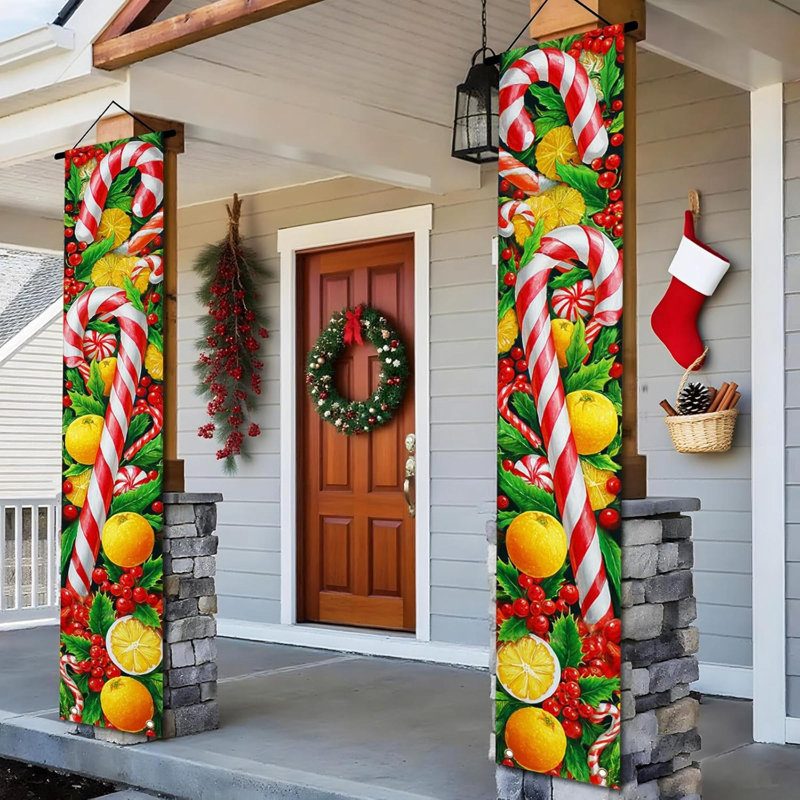 Merry Christmas Doors Banner Ball Porche sign for Christmas Front Front