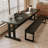 Black Rectangular Solid Wood writing desk-117867013