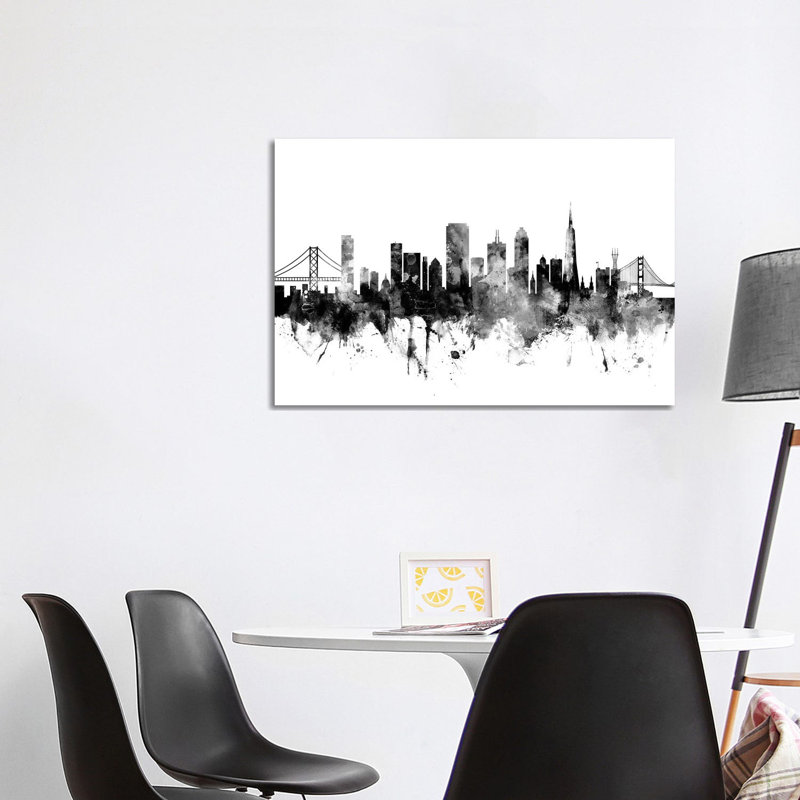 San Francisco, California In Black And White by Michael Tompsett - Wrapped Canvas Gallery-Wrapped Canvas Giclée